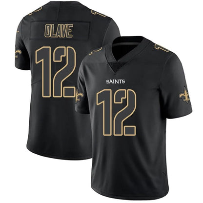 NO.Saints #12 Chris Olave Player Limited Black Impact Football Jerseys football jersey product view 1