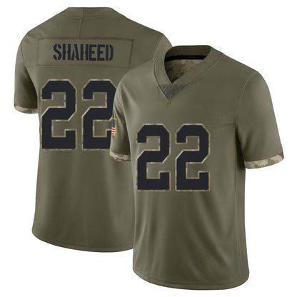 NO.Saints #22 Rashid Shaheed Player Salute To Service Olive Football Jerseys football jersey product view 1