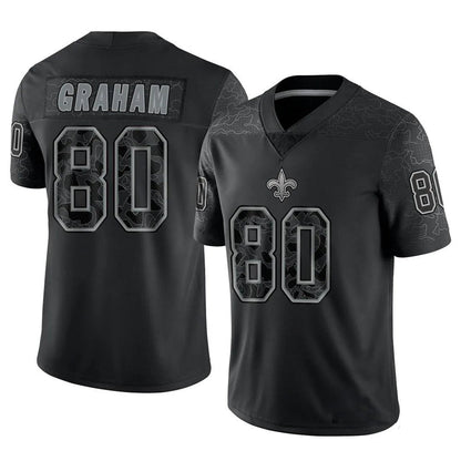 NO.Saints #80 Jimmy Graham Player Black RFLCTV Limited Football Jerseys football jersey product view 1