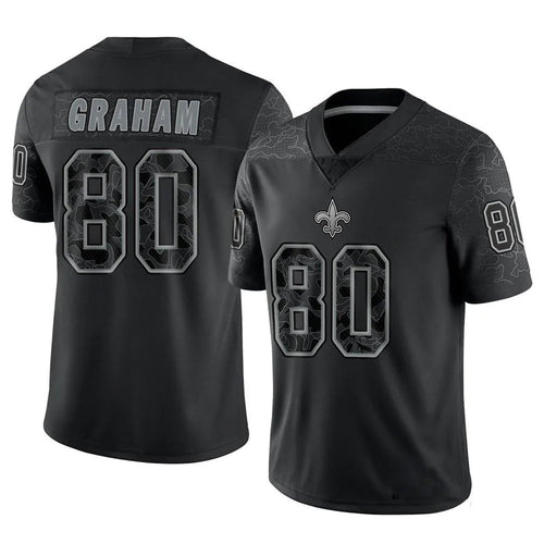 NO.Saints #80 Jimmy Graham Player Black RFLCTV Limited Football Jerseys football jersey product view 1