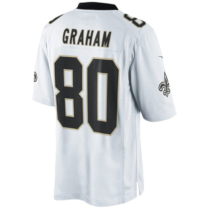 NO.Saints #80 Jimmy Graham Player White Home Game Football Jerseys football jersey product view 1