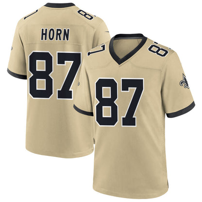 NO.Saints #87 Joe Horn Player Gold Alternate Game Football Jerseys football jersey product view 1
