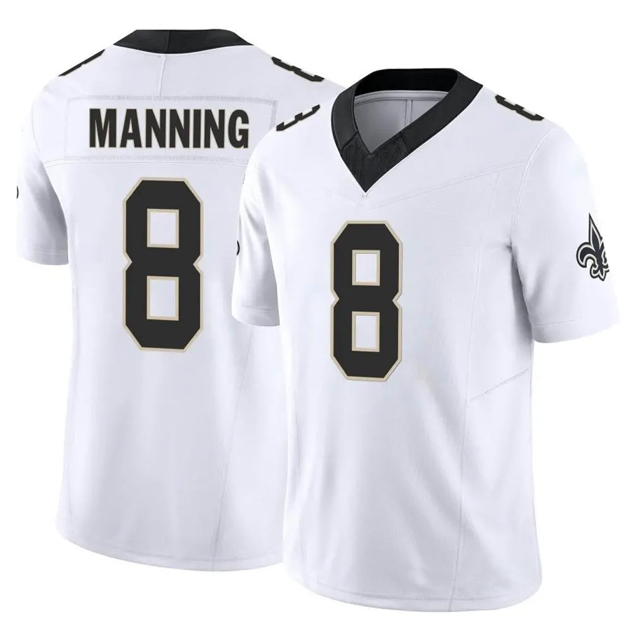 NO.Saints #8 Archie Manning Player White Vapor F.U.S.E. Limited Football Jerseys football jersey product view 1