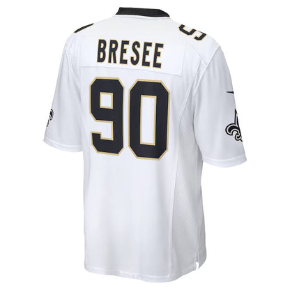 NO.Saints #90 Bryan Bresee Player White Home Game Football Jerseys football jersey product view 1
