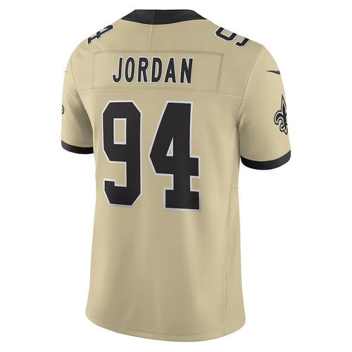 NO.Saints #94 Cameron Jordan Player Gold Alternate Vapor F.U.S.E. Limited Football Jerseys football jersey product view 1