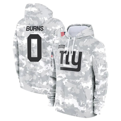 NY.Giants #0 Brian Burns Player Arctic Camo Salute to Service Hoodies Football Jerseys football jersey product view 1