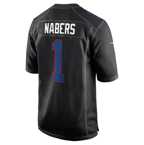 NY.Giants #1 Malik Nabers Player Carbon Black Fashion Stitched American Football Jerseys football jersey product view 1