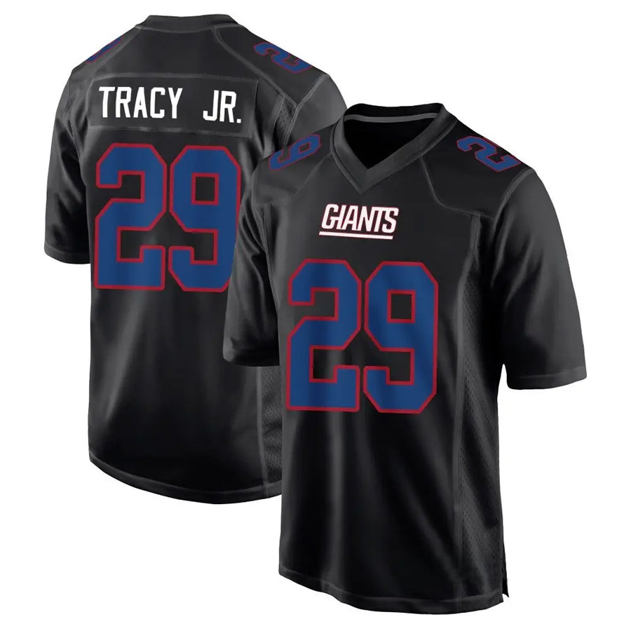 NY.Giants #29 Tyrone Tracy Jr. Player Black Carbon Fashion Football Jerseys football jersey product view 1