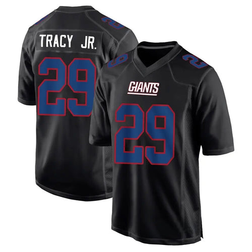 NY.Giants #29 Tyrone Tracy Jr. Player Black Carbon Fashion Football Jerseys football jersey product view 1