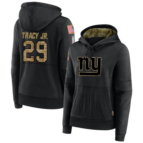 NY.Giants #29 Tyrone Tracy Jr. Player Black Salute to Service Hoodies Football Jerseys football jersey product view 1