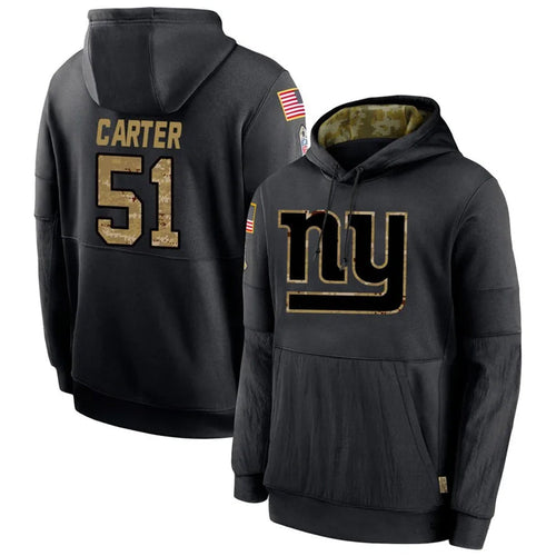 NY.Giants #51 Abdul Carter Player Black Salute to Service Hoodies Football Jerseys football jersey product view 1