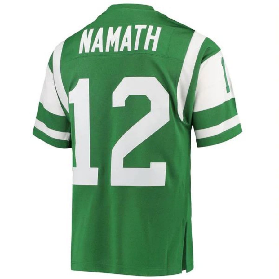NY.Jets #12 Joe Namath Player Mitchell & Ness Green Authentic Retired Player Jersey Stitched American Football Jerseys football jersey product view 1