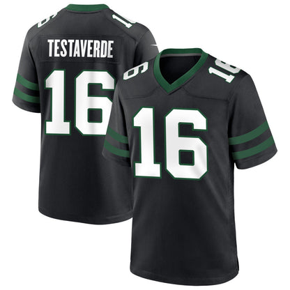NY.Jets #16 Vinny Testaverde Player Black Home Game Football Jerseys football jersey product view 1