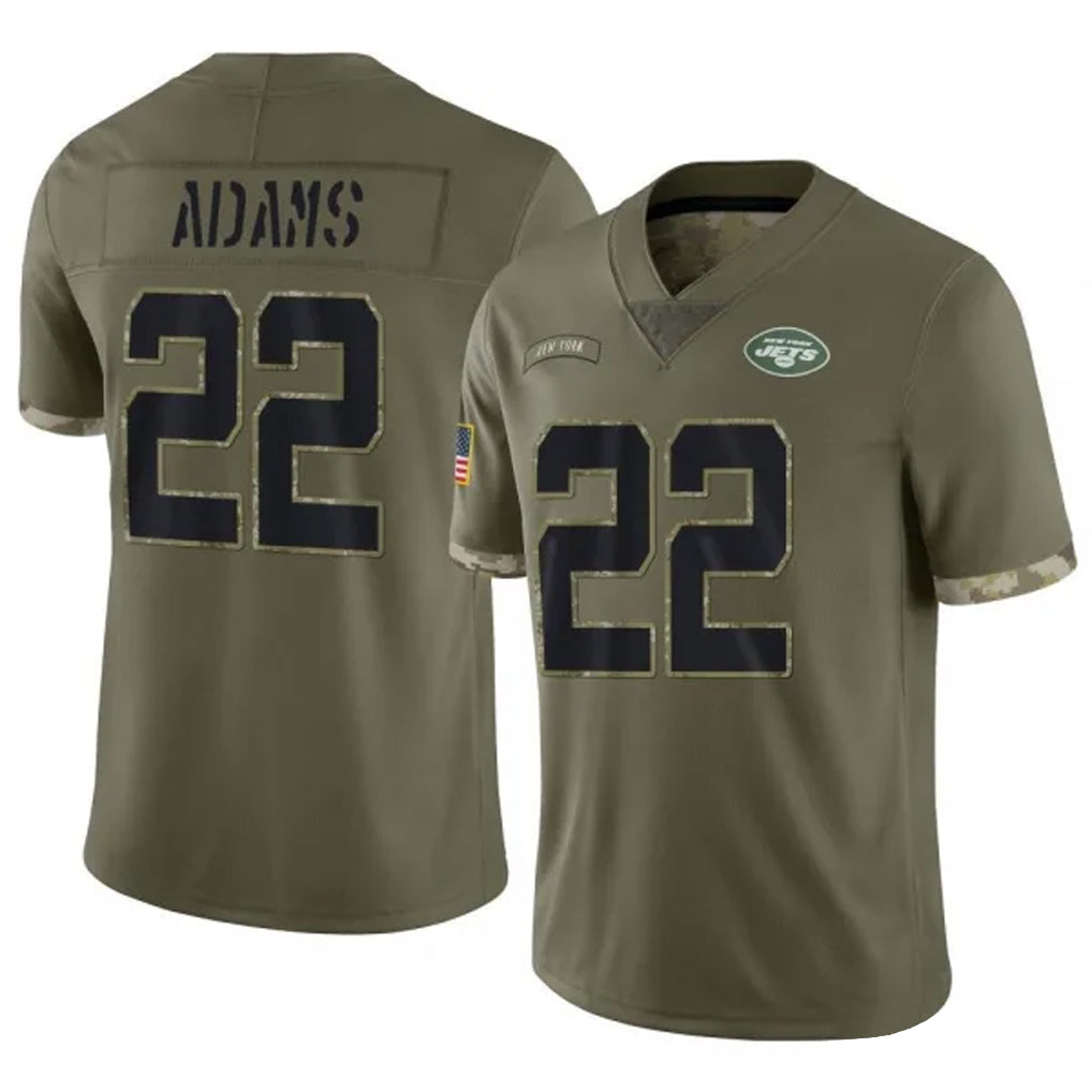 NY.Jets #22 Tony Adams Player Salute To Service Olive Football Jerseys football jersey product view 1