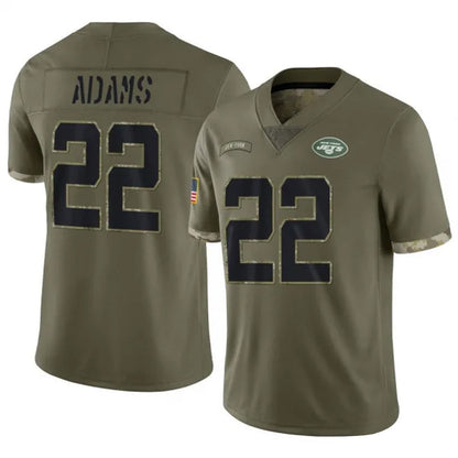 NY.Jets #22 Tony Adams Player Salute To Service Olive Football Jerseys football jersey product view 1