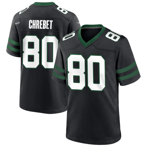 NY.Jets #80 Wayne Chrebet Player Black Home Game Football Jerseys football jersey product view 1