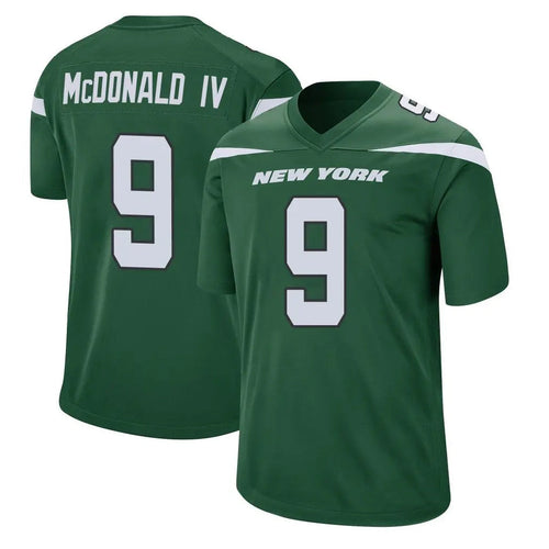 NY.Jets #9 Will McDonald IV Player Green Game Football Jerseys football jersey product view 1