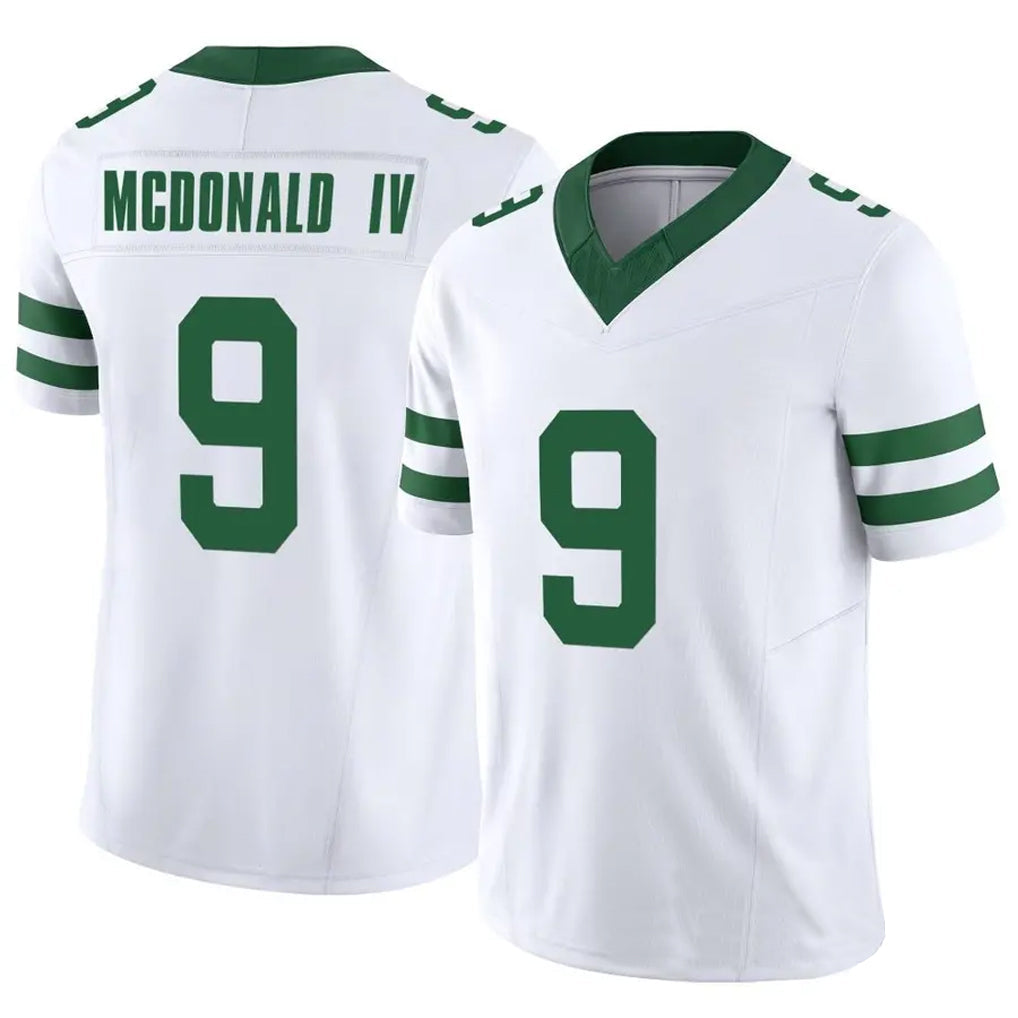 NY.Jets #9 Will McDonald IV Player White Vapor F.U.S.E. Limited Football Jerseys football jersey product view 1