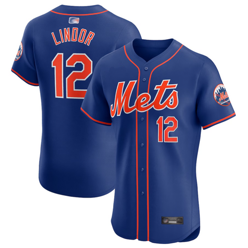 NY.Mets #12 Francisco Lindor Royal Elite Player Baseball Jerseys baseball jersey product view 1