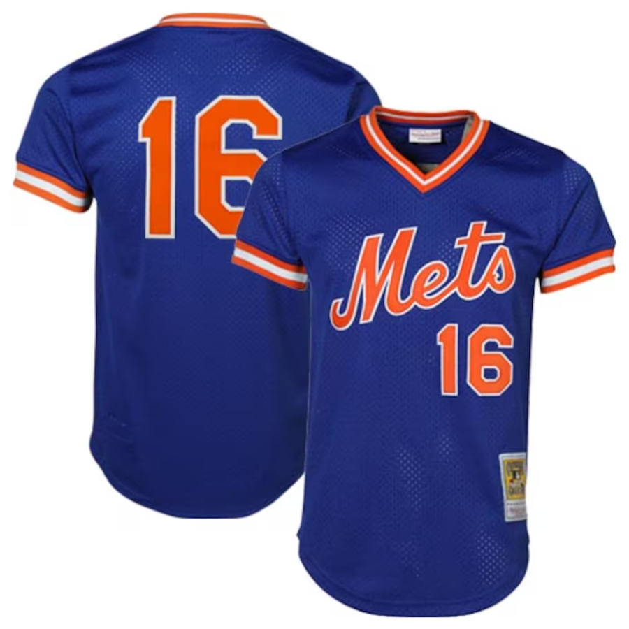 NY.Mets #16 Dwight Gooden Player Mitchell & Ness Royal Cooperstown Baseball Jerseys baseball jersey product view 1
