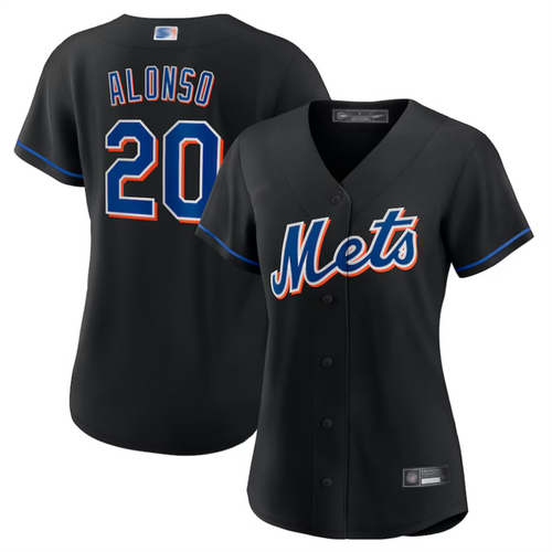NY.Mets #20 Pete Alonso Player Black Replica Baseball Jerseys baseball jersey product view 1