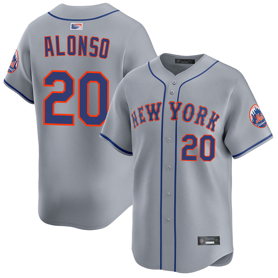 NY.Mets #20 Pete Alonso Player Gray Limited Baseball Jerseys baseball jersey product view 1