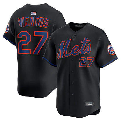 NY.Mets #27 Mark Vientos Player Black Limited Baseball Jerseys baseball jersey product view 1
