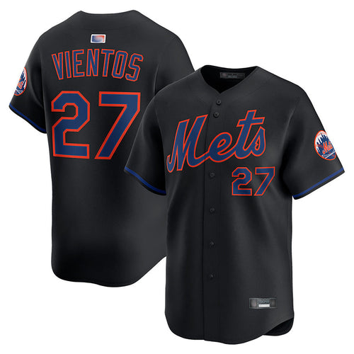 NY.Mets #27 Mark Vientos Player Black Limited Baseball Jerseys baseball jersey product view 1