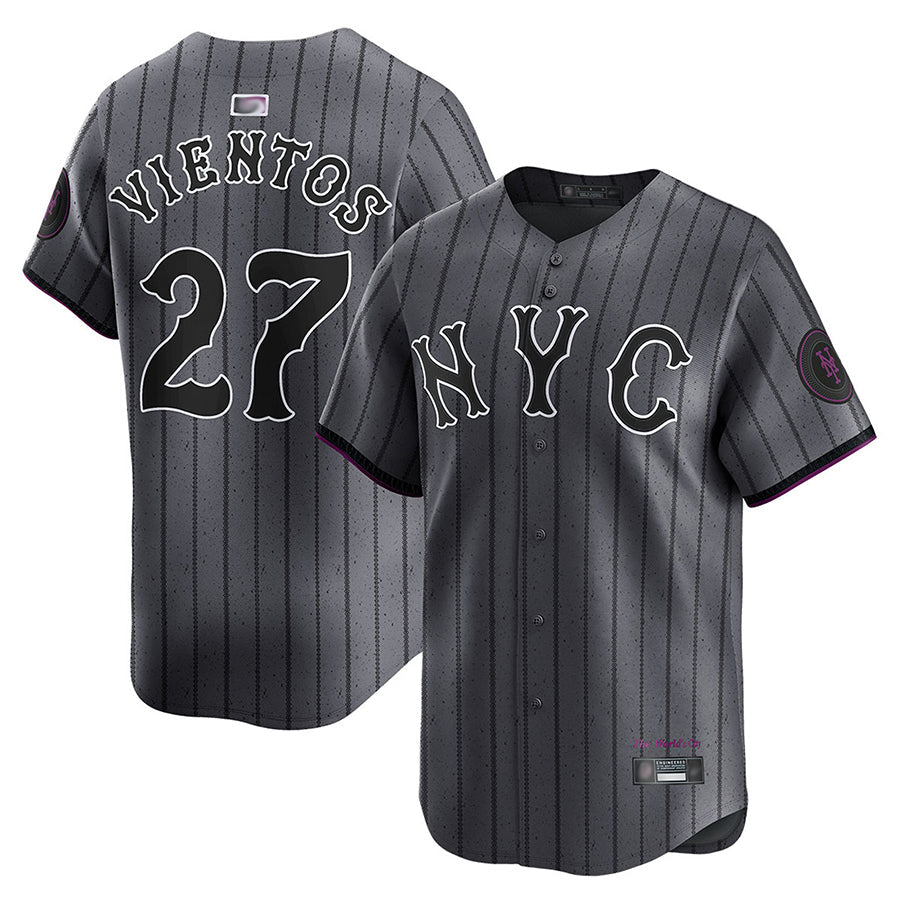 NY.Mets #27 Mark Vientos Player City Connect Limited Baseball Jerseys baseball jersey product view 1