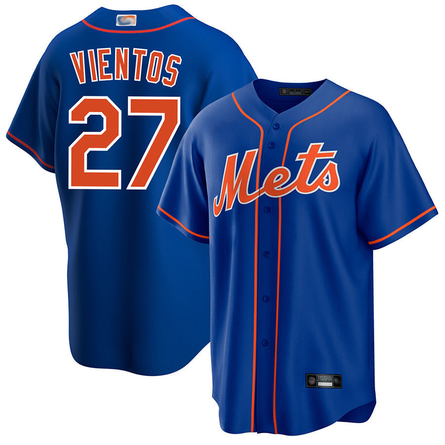 NY.Mets #27 Mark Vientos Player Royal Replica Game Baseball Jerseys baseball jersey product view 1