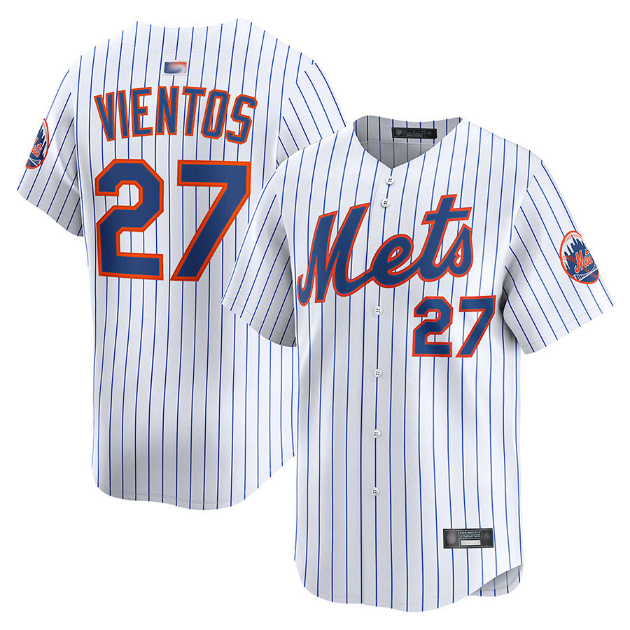 NY.Mets #27 Mark Vientos Player White Home Limited Baseball Jerseys baseball jersey product view 1