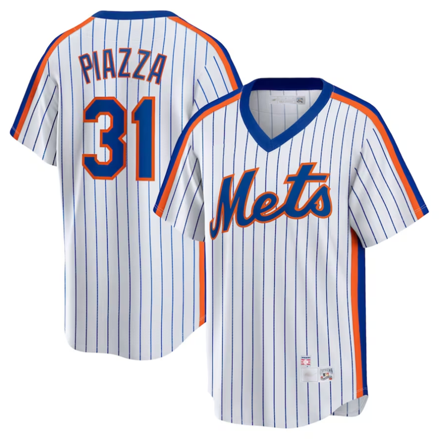 NY.Mets #31 Mike Piazza Player White Home Cooperstown Collection Baseball Jerseys baseball jersey product view 1