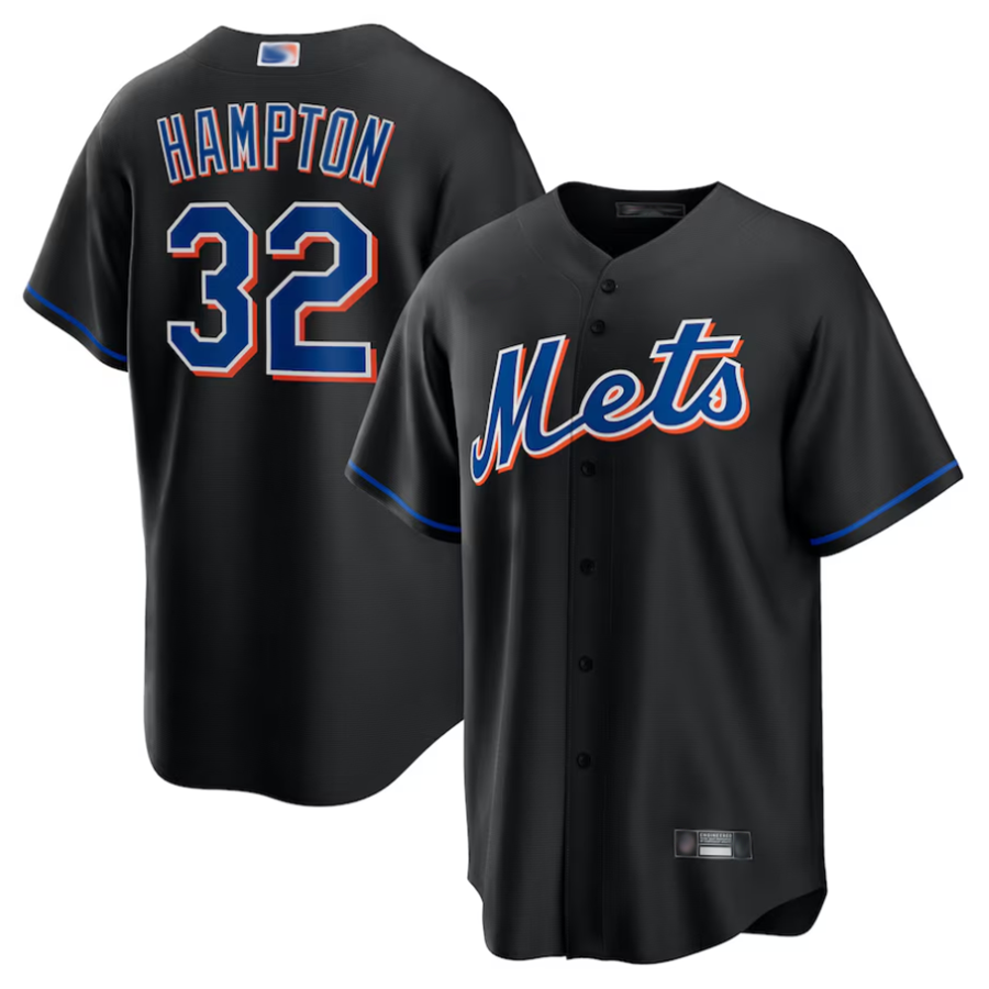 NY.Mets #32 Mike Hampton Player Black Replica Baseball Jerseys baseball jersey product view 1