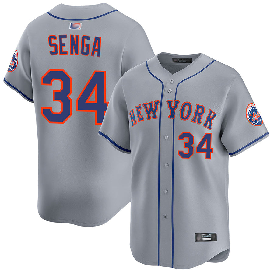 NY.Mets #34 Kodai Senga Player Gray Road Limited Baseball Jerseys baseball jersey product view 1
