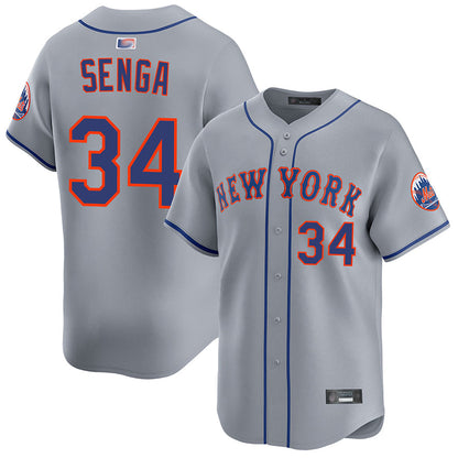 NY.Mets #34 Kodai Senga Player Gray Road Limited Baseball Jerseys baseball jersey product view 1