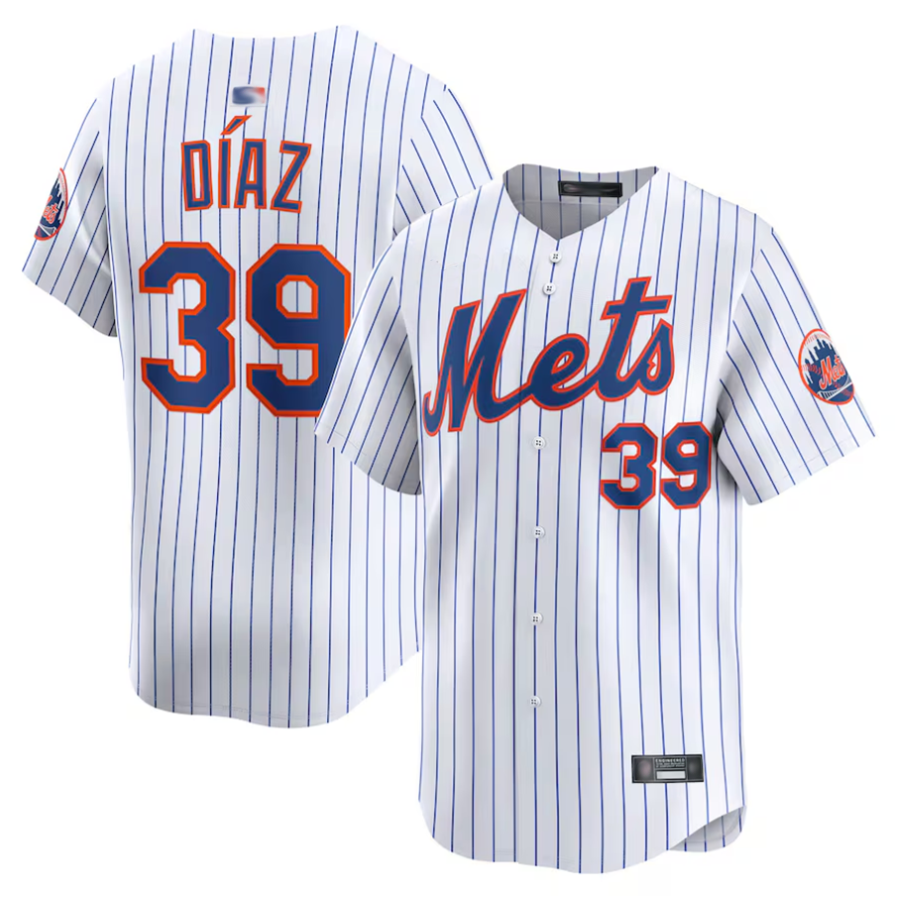 NY.Mets #39 Edwin Diaz Player White Home Limited Baseball Jerseys baseball jersey product view 1