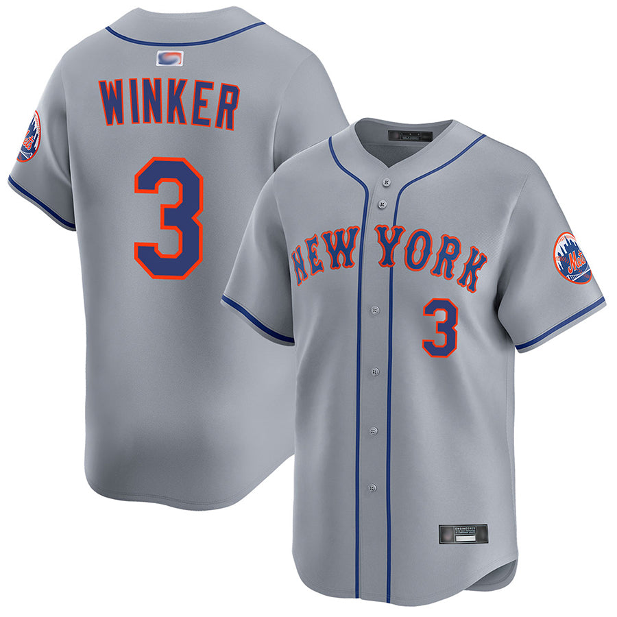 NY.Mets #3 Jesse Winker Player Road Home Limited Baseball Jerseys baseball jersey product view 1