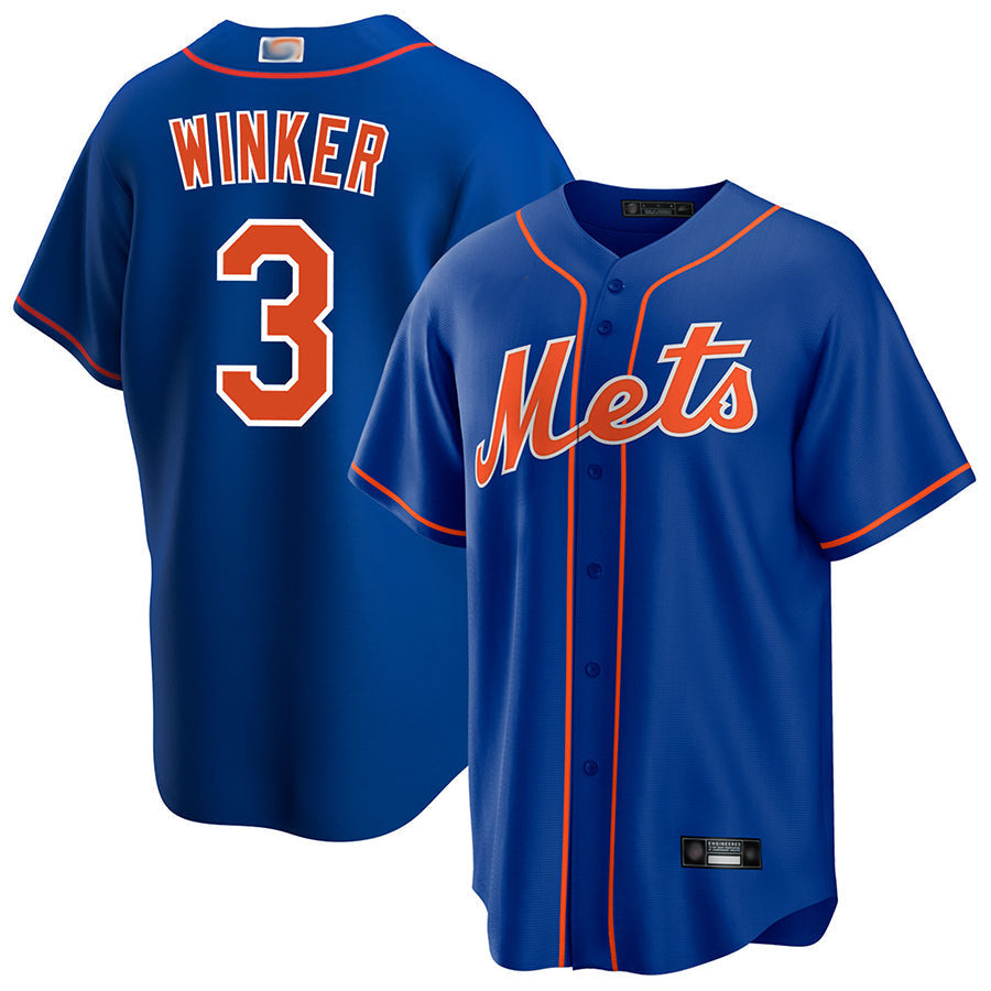 NY.Mets #3 Jesse Winker Player Royal Replica Game Baseball Jerseys baseball jersey product view 1