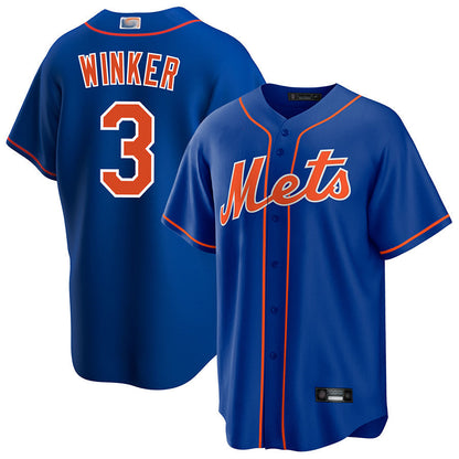 NY.Mets #3 Jesse Winker Player Royal Replica Game Baseball Jerseys baseball jersey product view 1