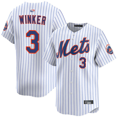NY.Mets #3 Jesse Winker Player White Home Limited Baseball Jerseys baseball jersey product view 1
