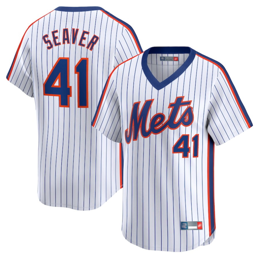 NY.Mets #41 Tom Seaver Player White Throwback Cooperstown Limited Baseball Jerseys baseball jersey product view 1