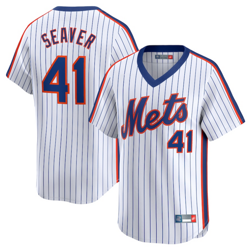 NY.Mets #41 Tom Seaver Player White Throwback Cooperstown Limited Baseball Jerseys baseball jersey product view 1