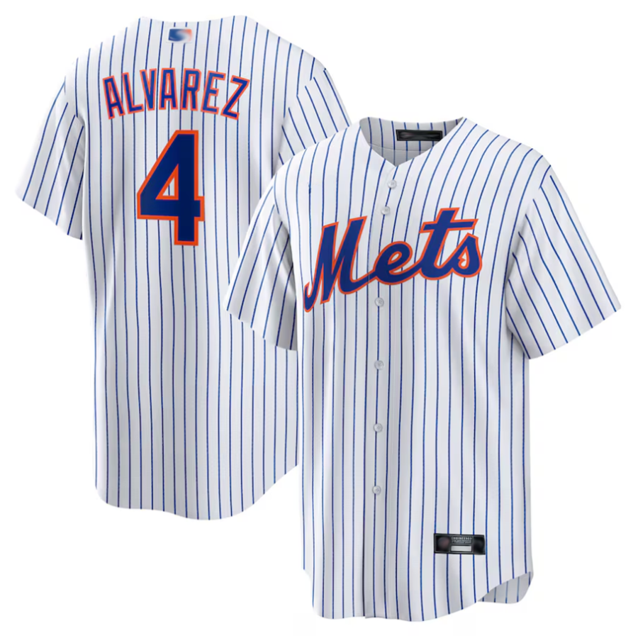 NY.Mets #4 Francisco Alvarez Player White Replica Baseball Jerseys baseball jersey product view 1