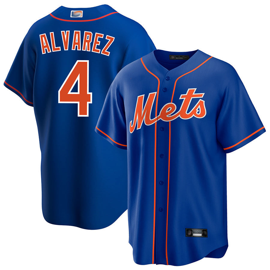 NY.Mets #4 Francisco Alvarez Playre Royal Home Replica Game Baseball Jerseys baseball jersey product view 1