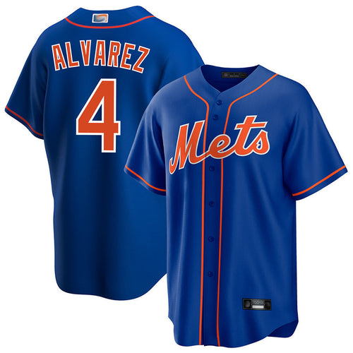 NY.Mets #4 Francisco Alvarez Playre Royal Home Replica Game Baseball Jerseys baseball jersey product view 1