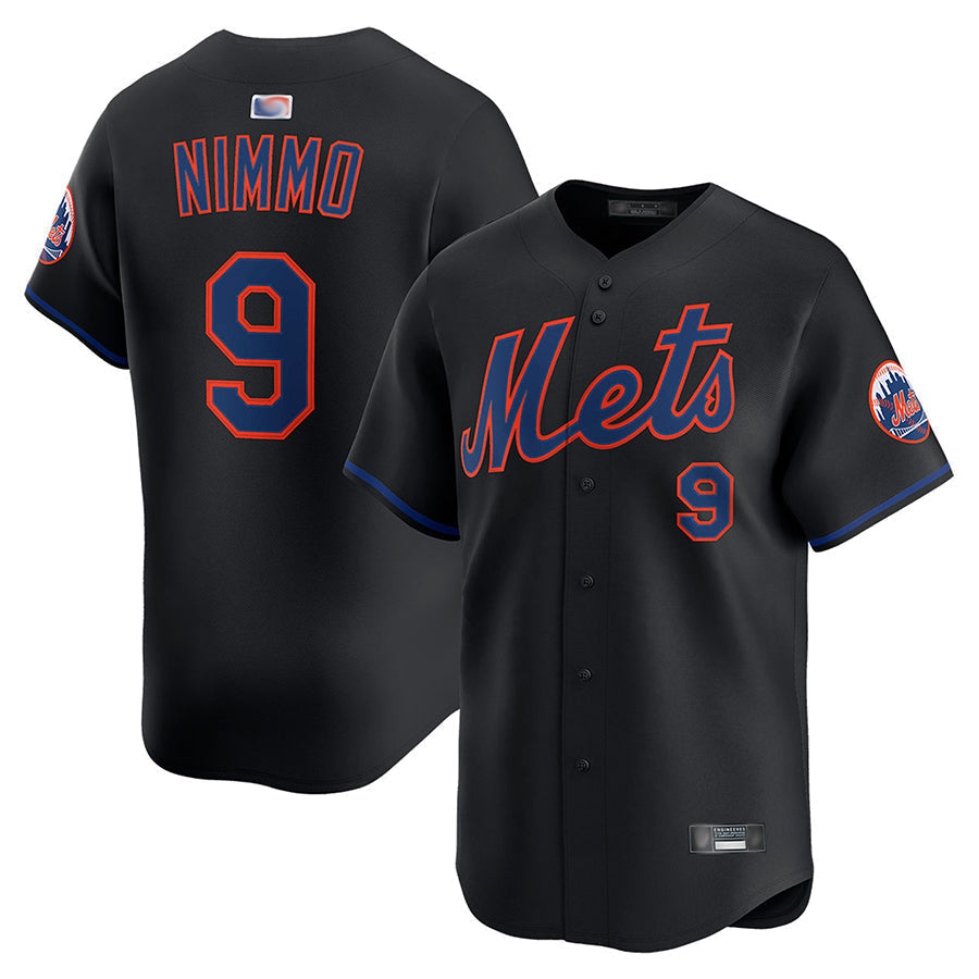 NY.Mets #9 Brandon Nimmo Player Black Home Limited Baseball Jerseys baseball jersey product view 1