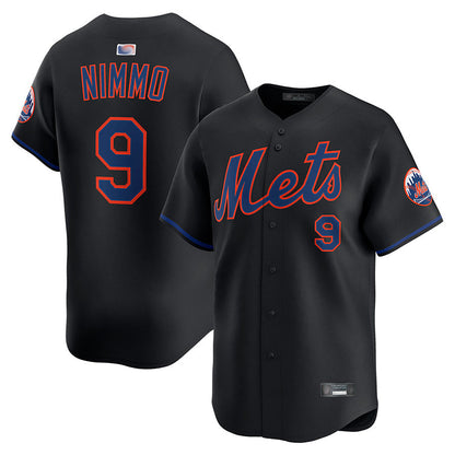 NY.Mets #9 Brandon Nimmo Player Black Home Limited Baseball Jerseys baseball jersey product view 1