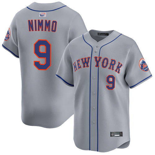 NY.Mets #9 Brandon Nimmo Player Road Limited Baseball Jerseys baseball jersey product view 1
