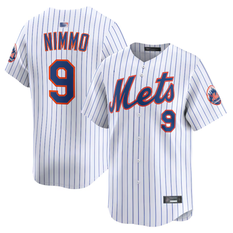 NY.Mets #9 Brandon Nimmo Player White Home Limited Baseball Jerseys baseball jersey product view 1