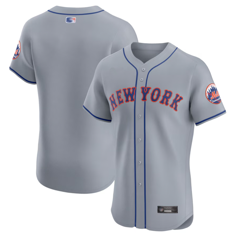 NY.Mets Blank Player Gray Road Vapor Premier Elite Baseball Jerseys baseball jersey product view 1